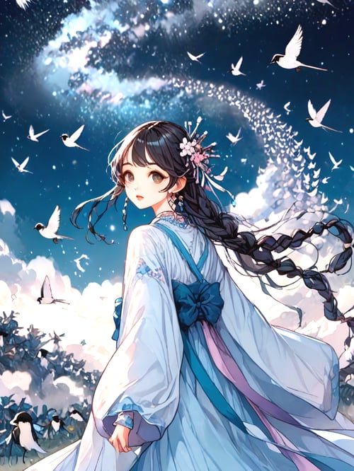 girl like magpie bridge by 鬼畫符 on Tensor.Art