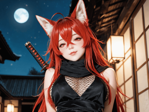 渔网忍者-（cosplay）（情趣制服）Fishnet Ninja - (Cosplay) by miaomiao on Tensor.Art