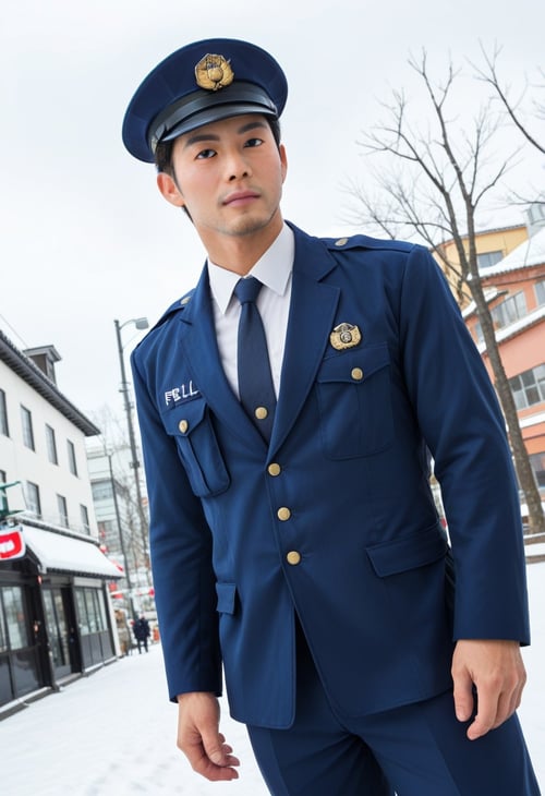 Male Japanese Police Uniform (winter) by Hanneken0130 on Tensor.Art
