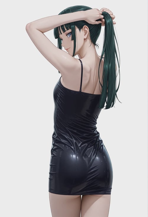 [KPOP] Black Leather Dress by reprinter on Tensor.Art