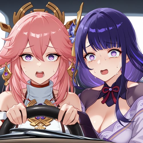 Pov Crashing Car - Power crashes Kobeni's car (Meme) by miniphak on Tensor.Art