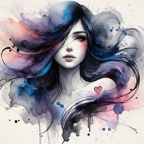 Splash art Watercolor Arina by Anieta on Tensor.Art
