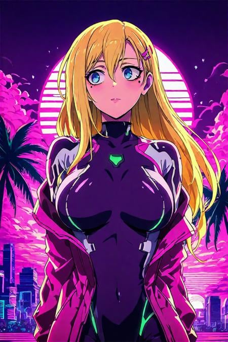 Vaporwave anime style illustriousXL by zura_janai by user_680967095118289292 on Tensor.Art
