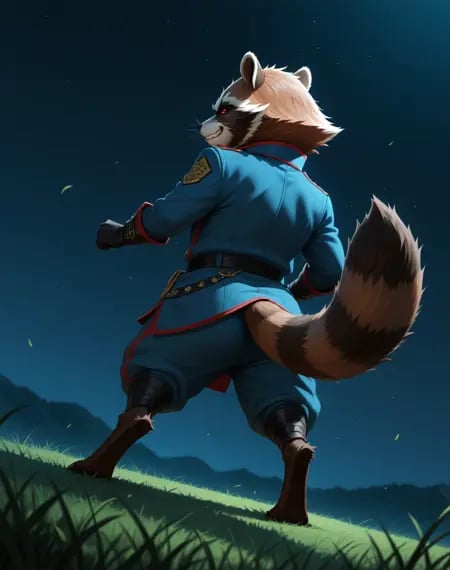 Rocket Raccoon Blue Outfit (Marvel Comics) (Illust by user_720431629750874608 on Tensor.Art