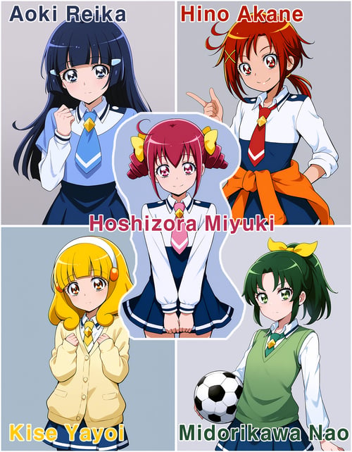 [Pony XL] Smile Precure! all 5 girls in 1 Lora by user_712806370583493990 on Tensor.Art