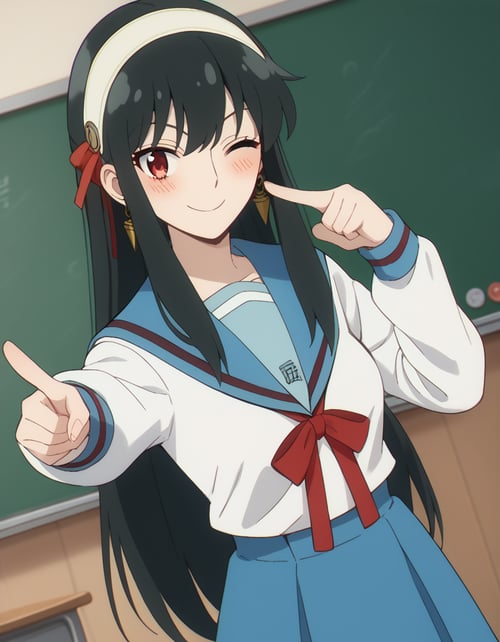 Haruhi Suzumiya Cosplay (Clothing)-Nochekaiser881 by GleamingBlue on Tensor.Art