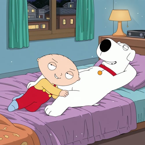 Boys and Dog - Stewie and Brian by Wizardludas on Tensor.Art