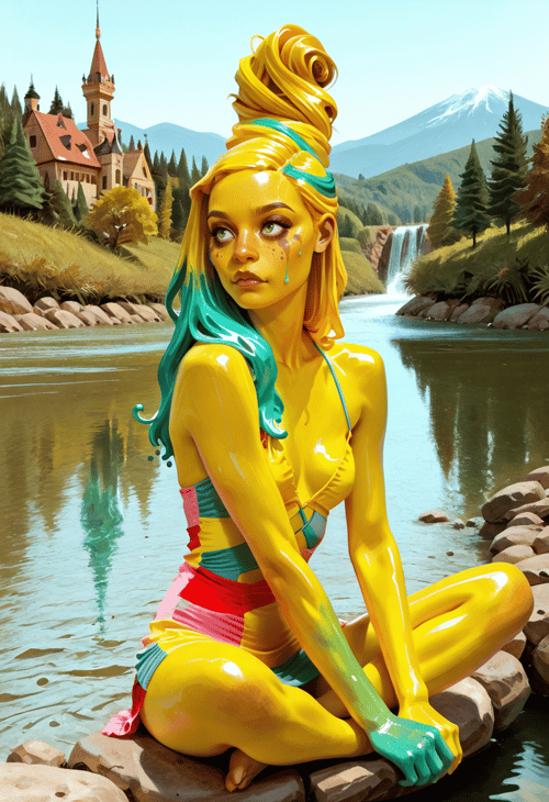 Pastel Cutout Dress by reprinter on Tensor.Art