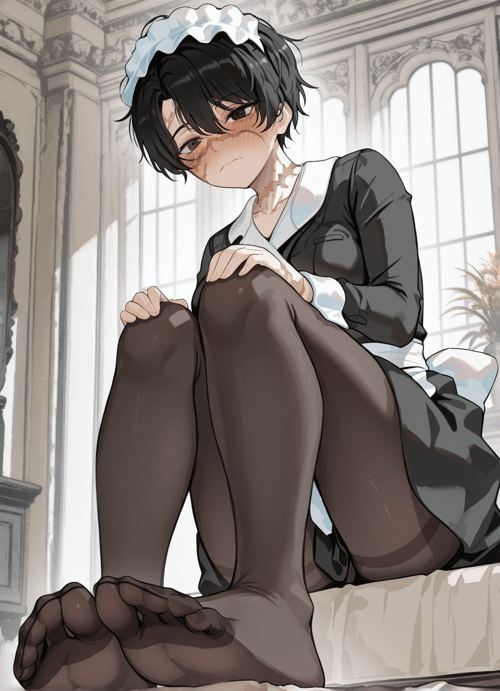 Scarred tomboy maid | Artist: park ongjol (OC) by Min on Tensor.Art