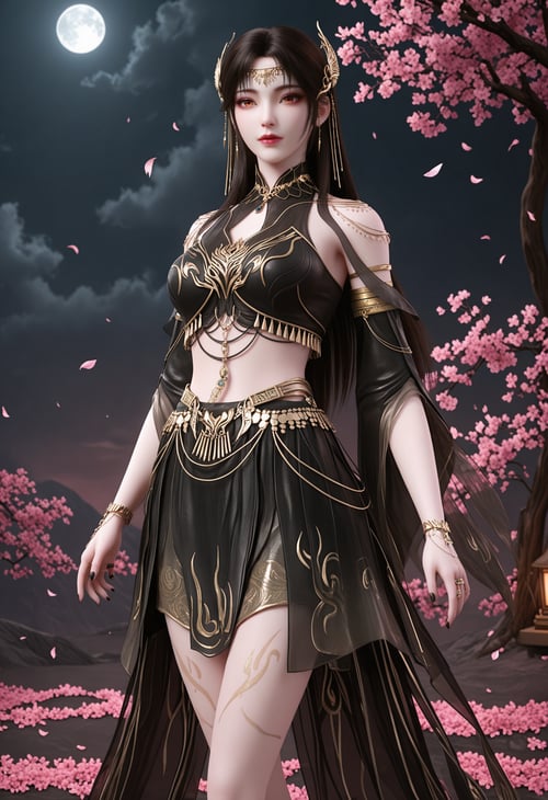 火灵儿 黑色服装-国漫-Illustrious光辉 by 云落 on Tensor.Art