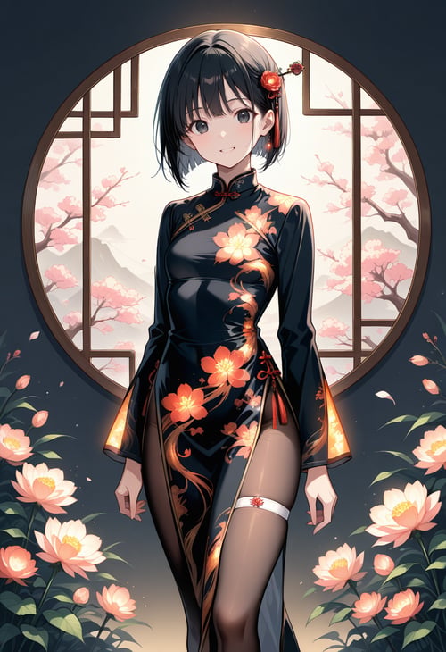 Glowing Cheongsam(China Dress) by miaomiao on Tensor.Art