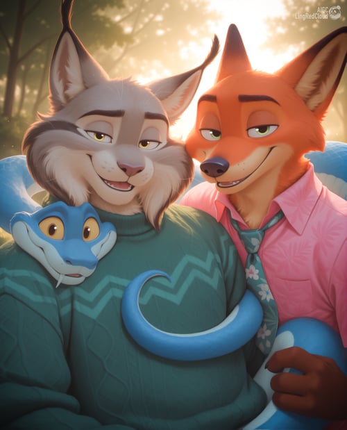 Pawbert Lynxley & Nick Wilde & Gary | Zootopia by LingRedCloud 凌·赤云 on Tensor.Art