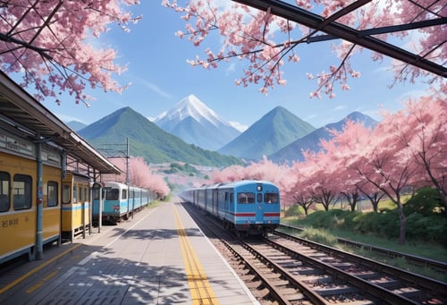 0802 Sakura Train Station by reprinter on Tensor.Art