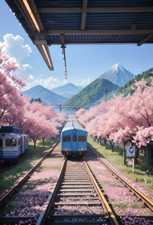 0802 Sakura Train Station by reprinter on Tensor.Art