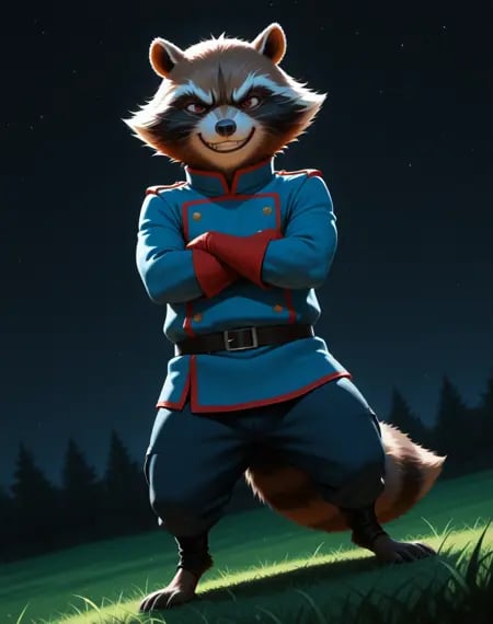 Rocket Raccoon Blue Outfit (Marvel Comics) (Illust by user_720431629750874608 on Tensor.Art