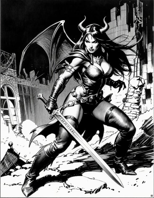 FRAZETTA Ink Style by inknoir on Tensor.Art