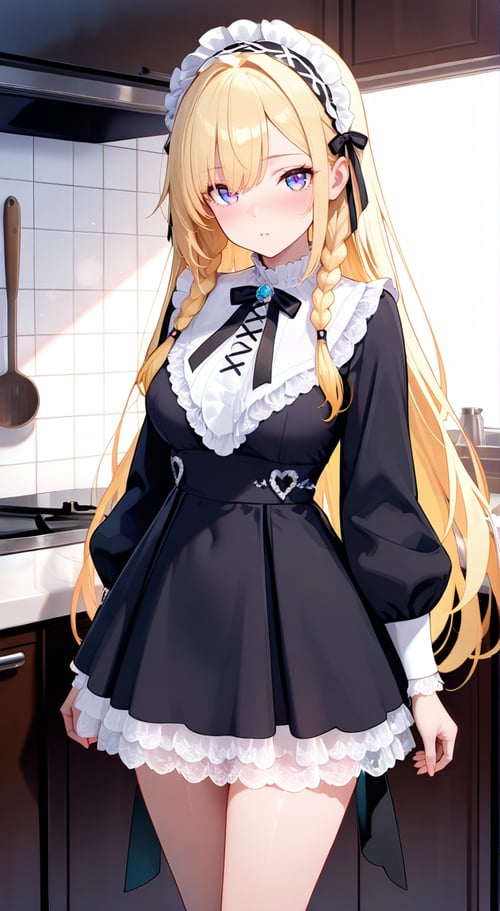 Black & White Lace Frill Gothic Dress by reprinter on Tensor.Art