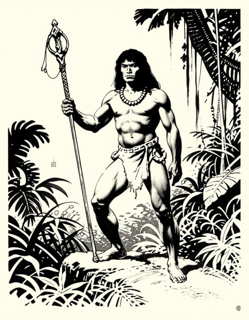 FRAZETTA Ink Style by inknoir on Tensor.Art