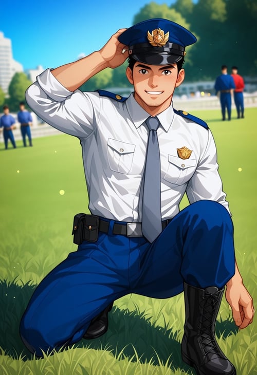 Male Japanese Police Uniform (winter) by Hanneken0130 on Tensor.Art