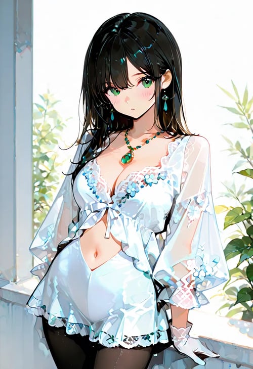 deep V-neck short dress by reprinter on Tensor.Art