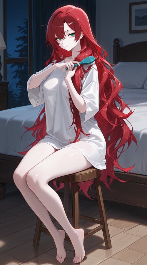 Brushing/Combing Own Hair by reprinter on Tensor.Art