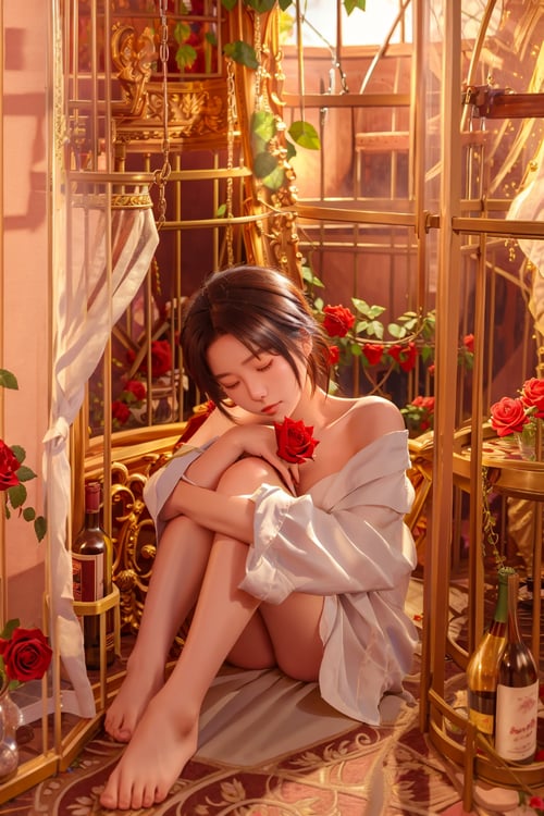 美女_笼中雀 by milk on Tensor.Art