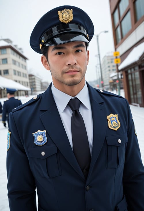 Male Japanese Police Uniform (winter) by Hanneken0130 on Tensor.Art