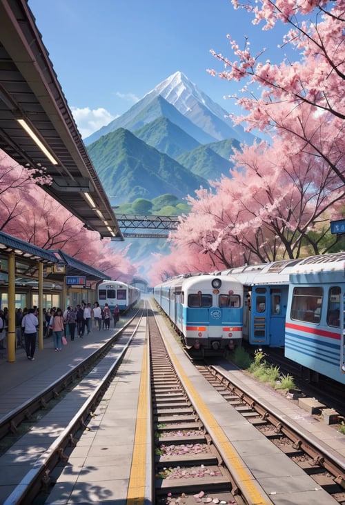 0802 Sakura Train Station by reprinter on Tensor.Art