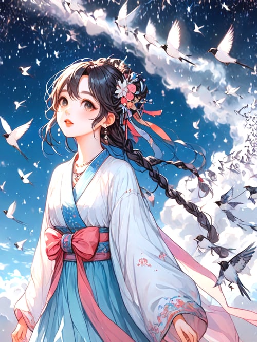 girl like magpie bridge by 鬼畫符 on Tensor.Art