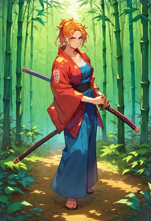 (PonyXL pose) Battoujutsu (ready to draw sword pose) | 居合 · 抜刀 by Akiseki on Tensor.Art