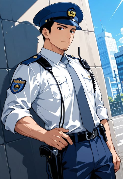 Male Japanese Police Uniform (winter) by Hanneken0130 on Tensor.Art