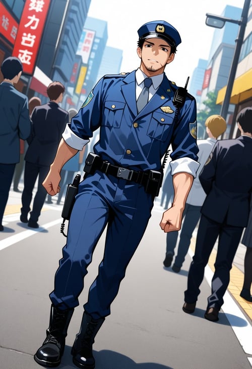Male Japanese Police Uniform (winter) by Hanneken0130 on Tensor.Art