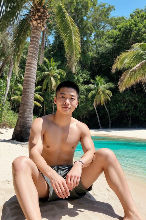 暖男脸模_maleface_男性肌肉帅哥 by 你的虚拟男朋友 on Tensor.Art