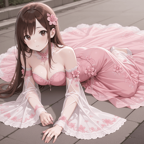 PinkFlowerDress by miaomiao on Tensor.Art