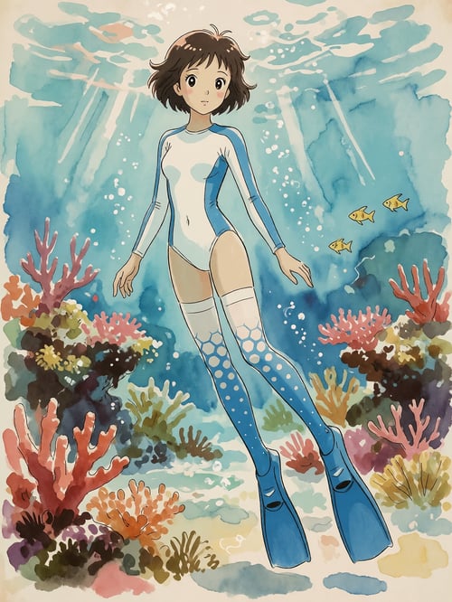 swimsuitRLS, two piece swimsuit with long sleeves by PrivateHindsight on Tensor.Art