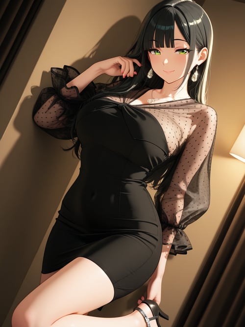 See-through sleeves taut dress by luxiaoai on Tensor.Art