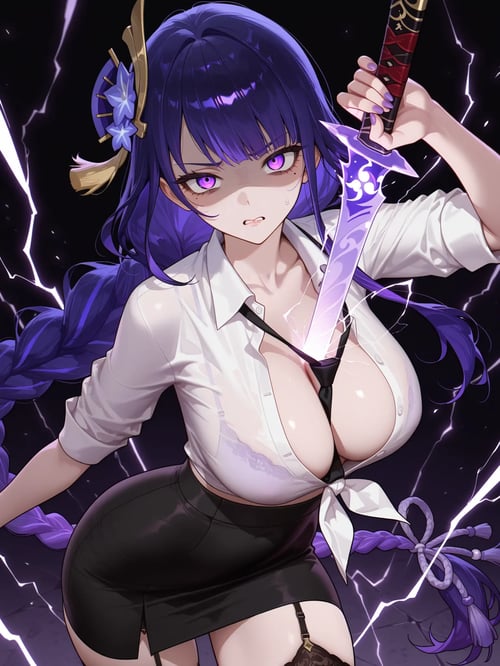 Open Shirt Office Lady Outfit by reprinter on Tensor.Art