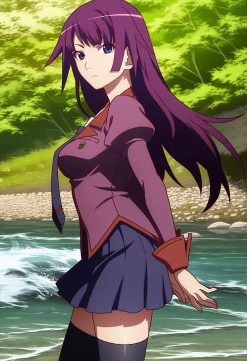 Hitagi Senjougahara (戦場ヶ原 ひたぎ) - Monogatari Series by Hot Anime Girls on Tensor.Art