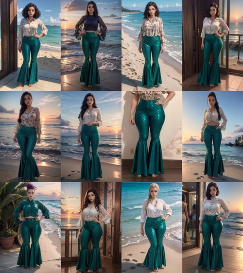 Mermaid Bellbottom Pants by deco on Tensor.Art