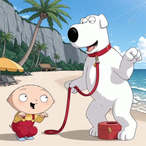 Boys and Dog - Stewie and Brian by Wizardludas on Tensor.Art