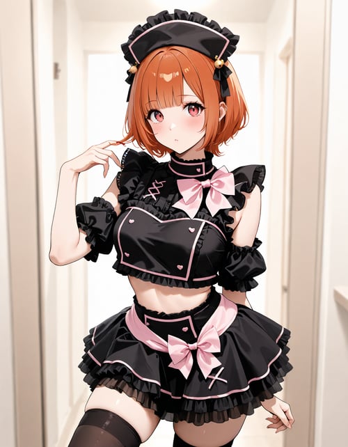 Cute Maid Croptop Miniskirt [clothing] by Min on Tensor.Art