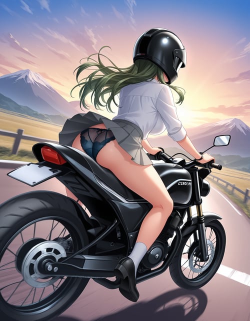 bicycle upskirt-illustrious by yy on Tensor.Art