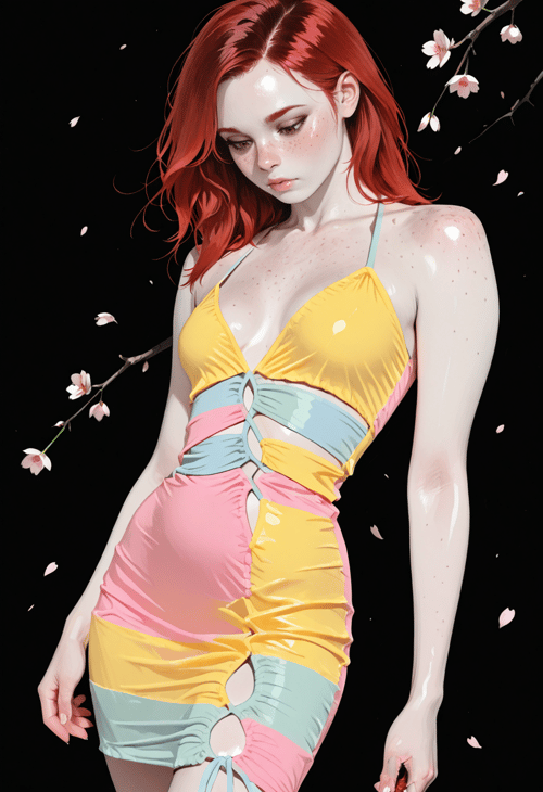 Pastel Cutout Dress by reprinter on Tensor.Art