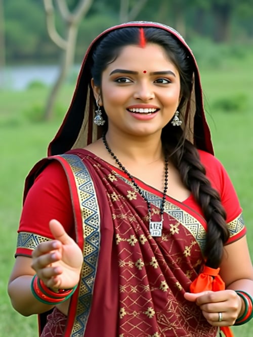 Maroon Colour Sadiya by Snigdha on Tensor.Art