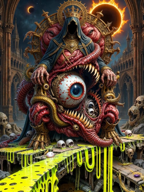 Cosmic Bio-Mecha Horror Throne by Alvin Art on Tensor.Art