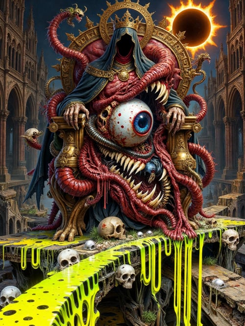Cosmic Bio-Mecha Horror Throne by Alvin Art on Tensor.Art