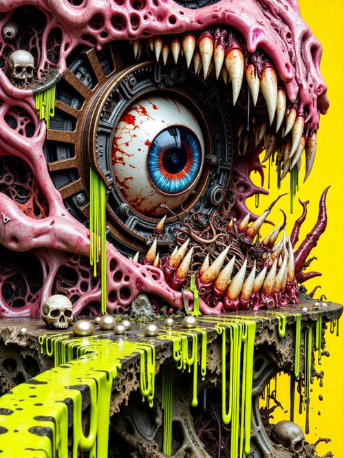 Close-Up Organic Eyeball Horror by Alvin Art on Tensor.Art