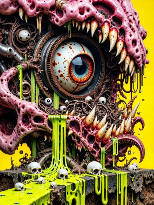 Close-Up Organic Eyeball Horror by Alvin Art on Tensor.Art