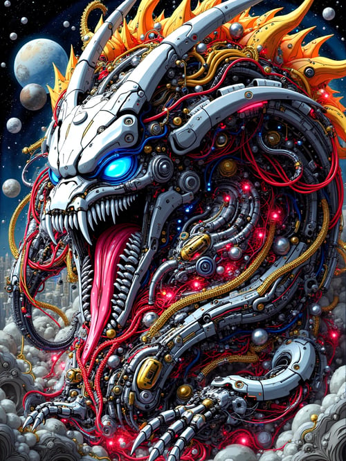 Mecha Dragon Biomechanical  by Alvin Art on Tensor.Art