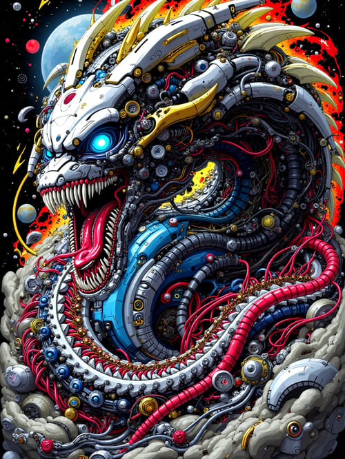 Mecha Dragon Biomechanical  by Alvin Art on Tensor.Art